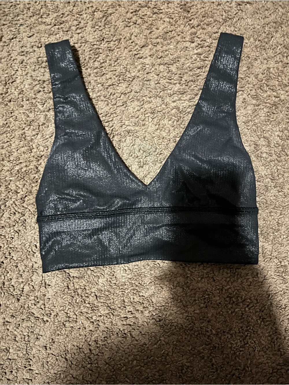 lululemon athletica Shimmery Black Deep V Bralette